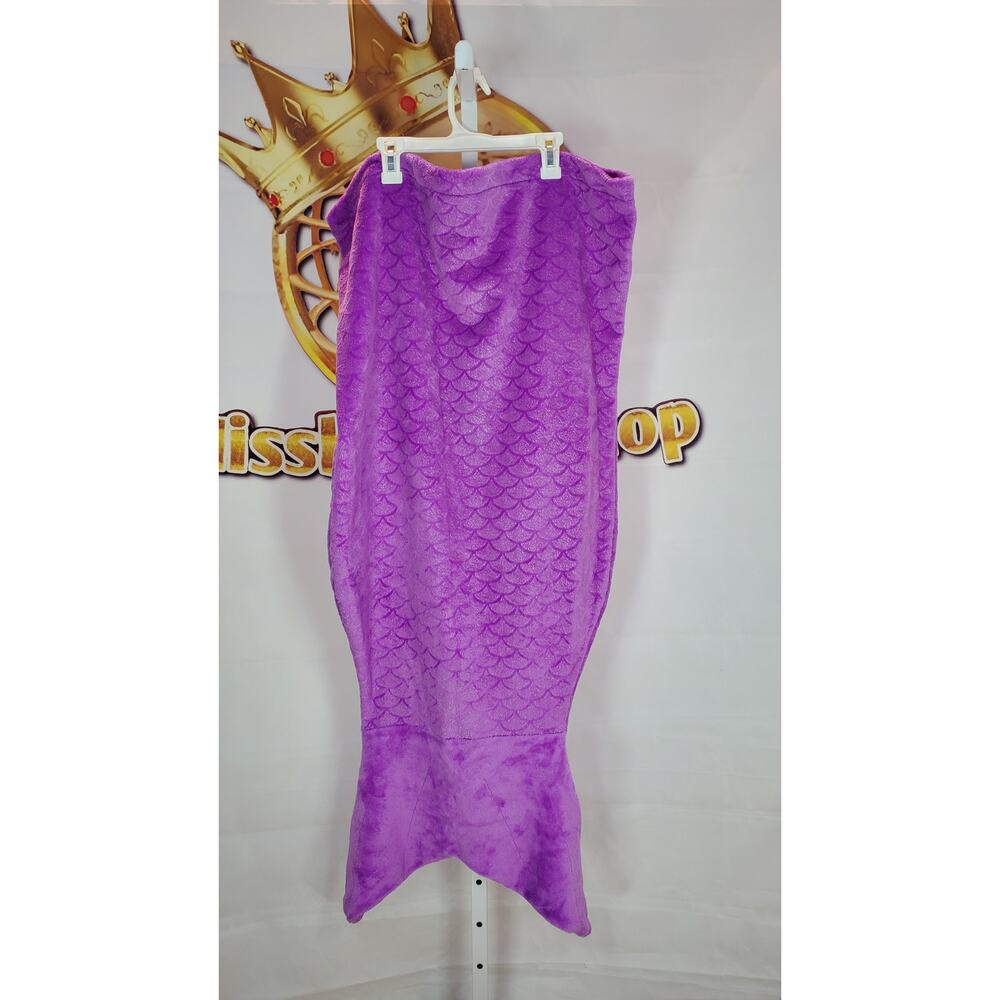 Purple Mermaid Tail Fleece Blanket Throw One Size